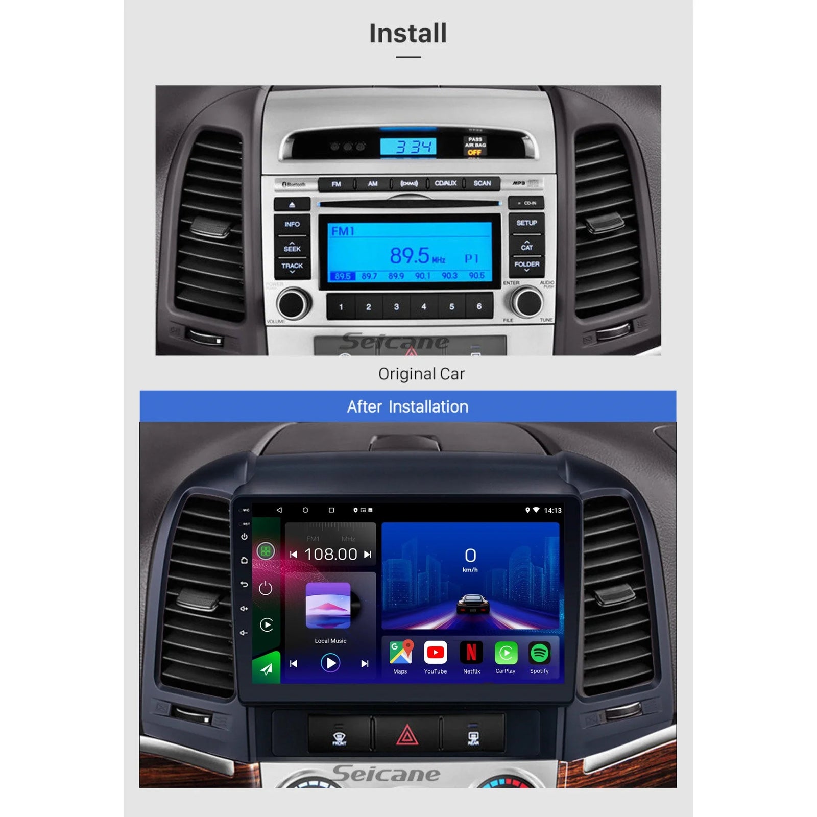 Hyundai Santa Fe 2 | 2007-2012 | Android 13 Autoradio | Apple CarPlay | Android Auto - DashPro - Belgium