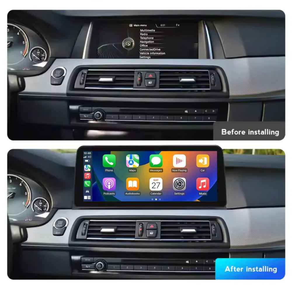 BMW 5 Series 2010-2017 F10 F11 F18 Android 13 Autoradio CarPlay & Android Auto CIC NBT - TechVoyage