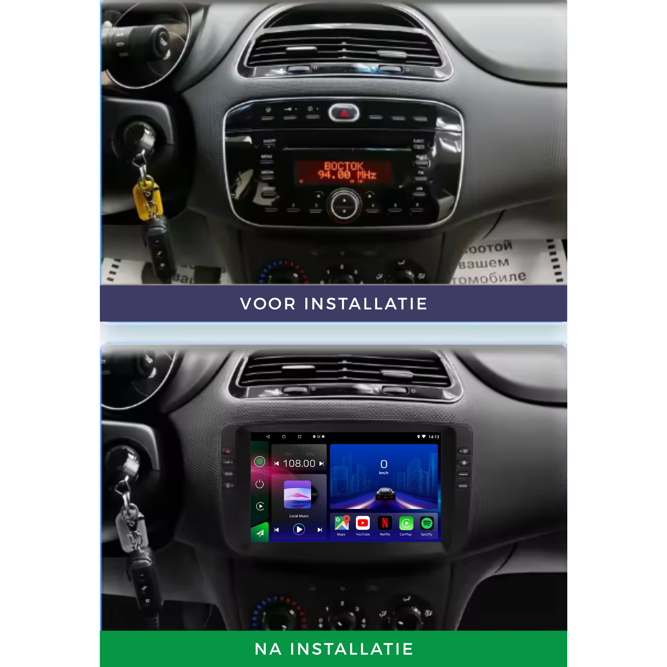 FIAT Linea | Punto Evo | 2010-2015 | Android 13 Autoradio | Apple CarPlay | Android Auto - AutoNav.nl