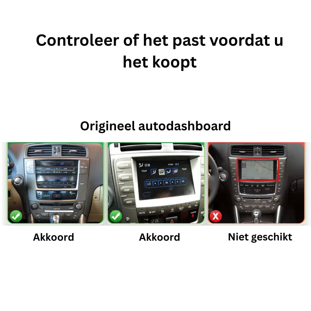 Lexus IS250 IS200 IS300 IS350 | 2006-2012 | Android 13 Autoradio | Apple CarPlay | Android Auto - DashPro - Belgium