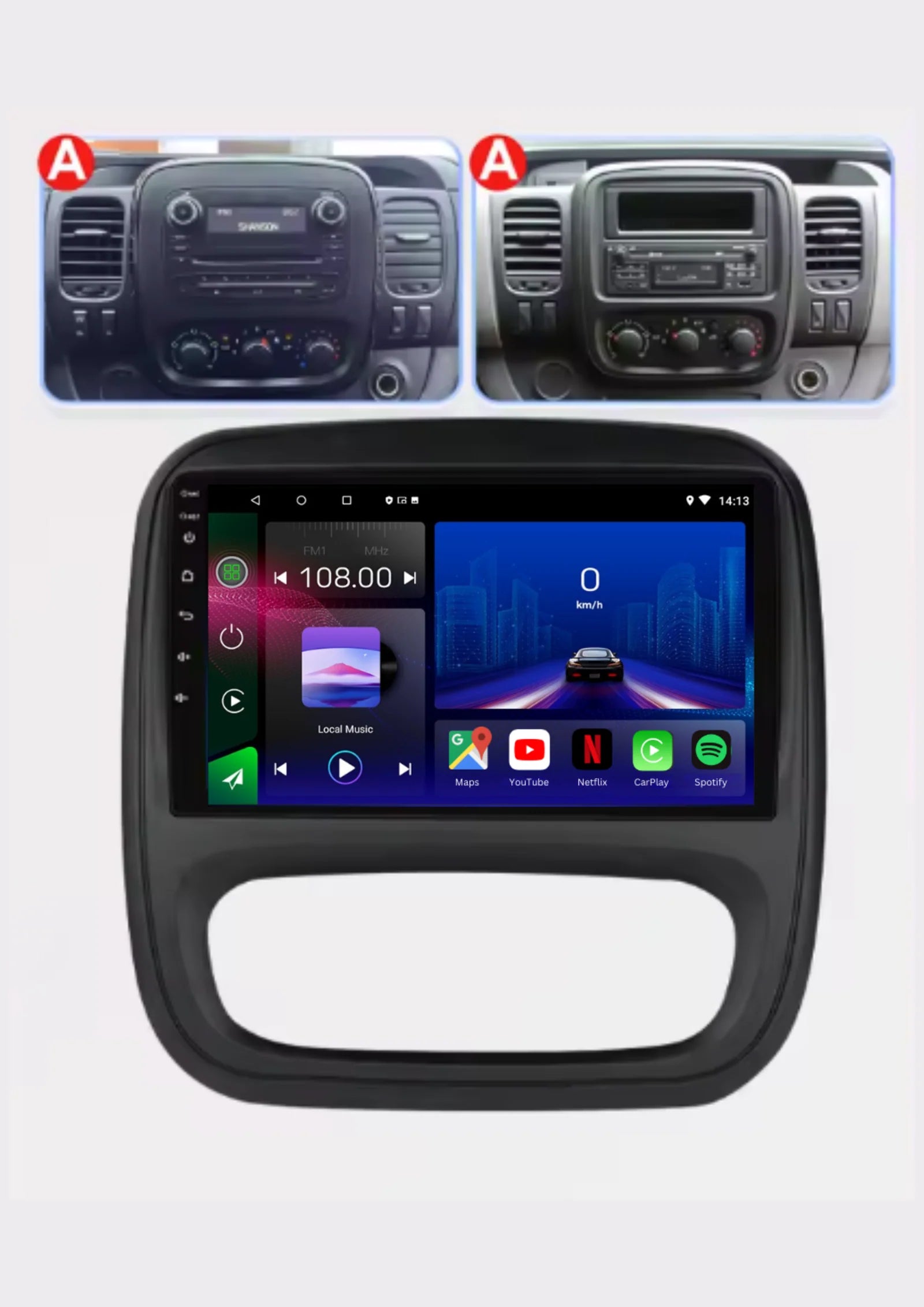 Opel Vivaro | Renault Traffic | 2014-2021 | Android 13 Autoradio | Apple CarPlay | Android Auto