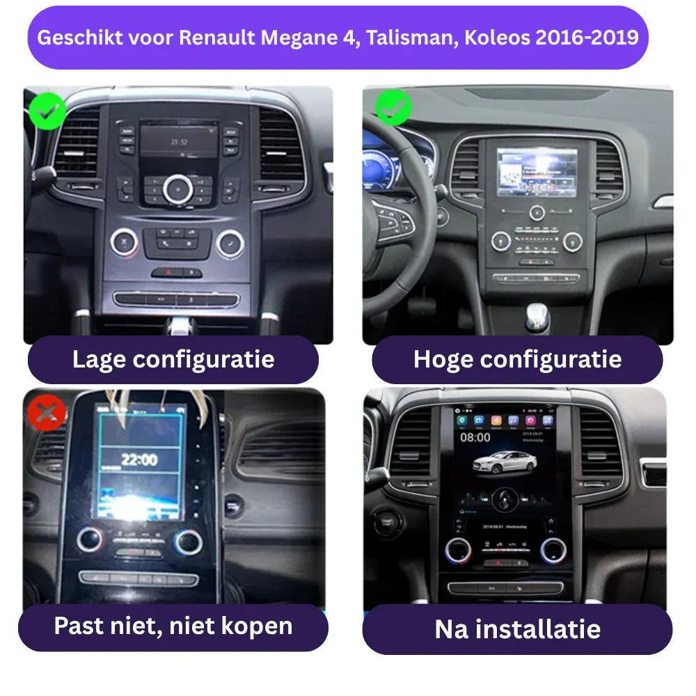 Renault Megane 4 | Talisman | Koleos | 2017-2019 | Android 13 Autoradio | Apple CarPlay | Android Auto - AutoNav.nl